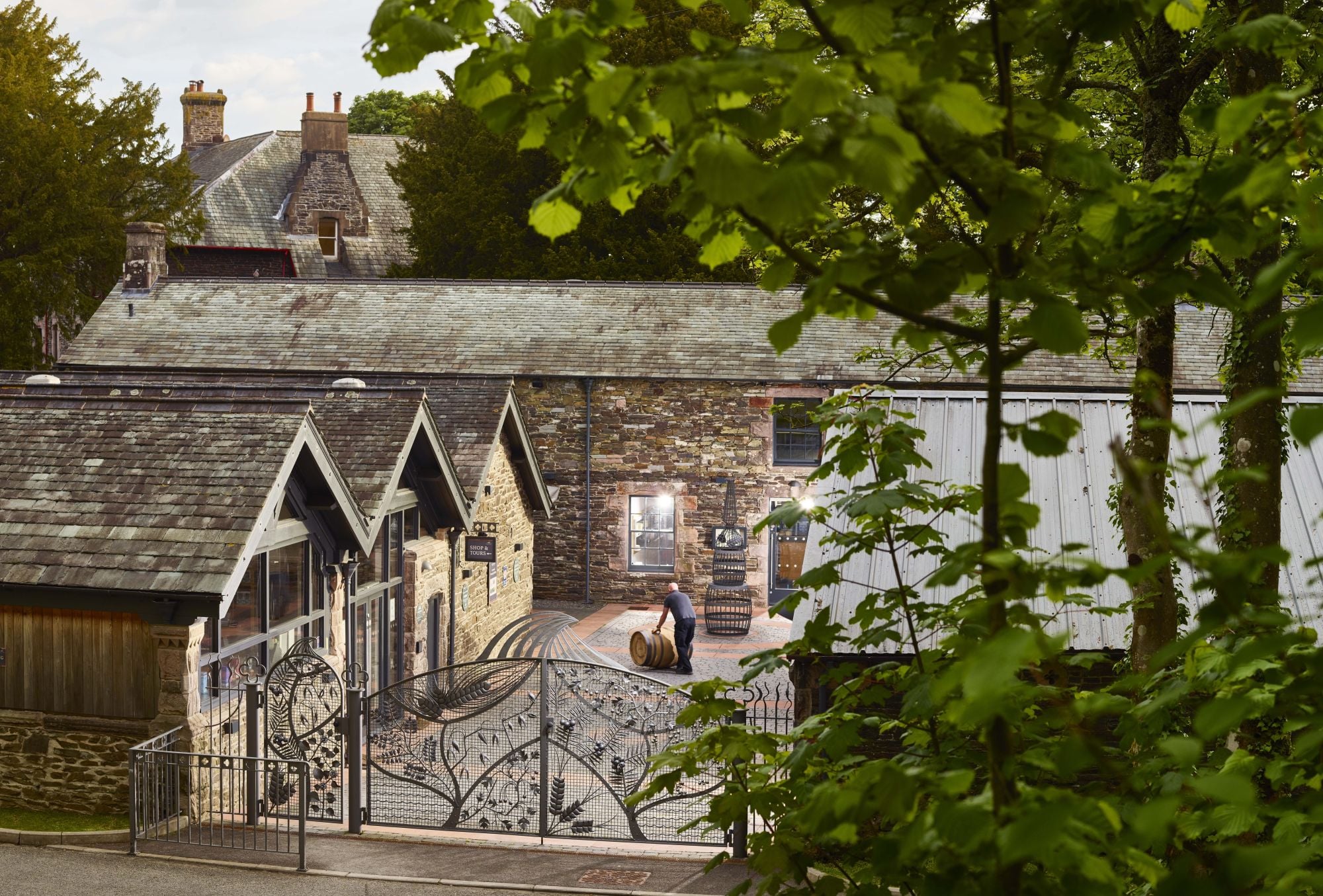 Wrought iron gates at The Lakes Distillery