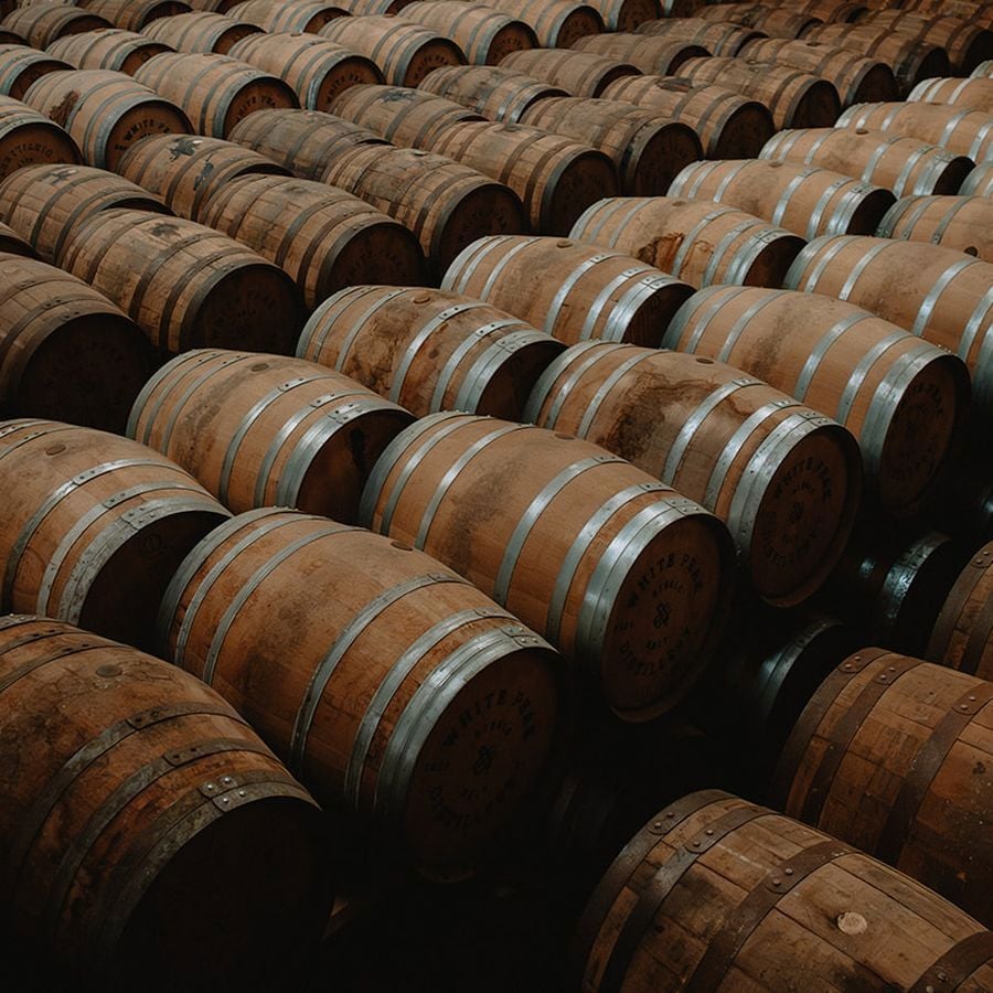 Casks at White Peak Distillery, Derbyshire