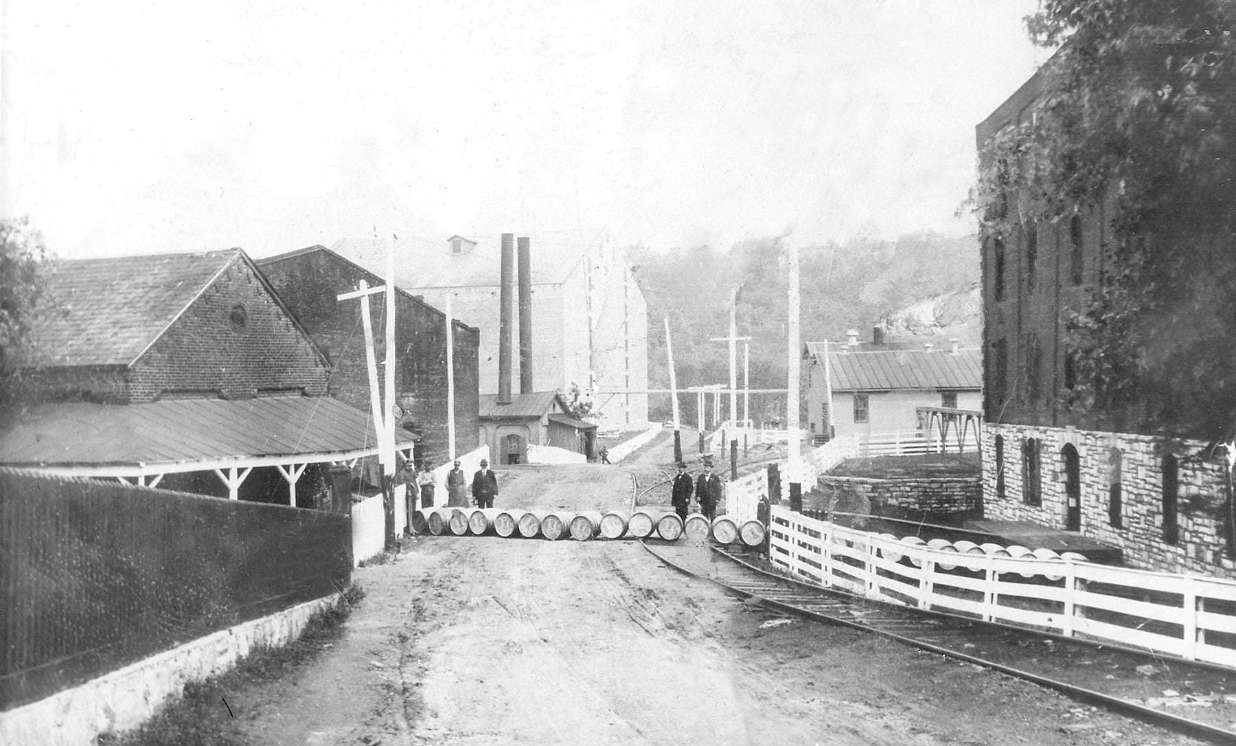 Historic photo of barrels being loaded at Buffalo Trace distillery