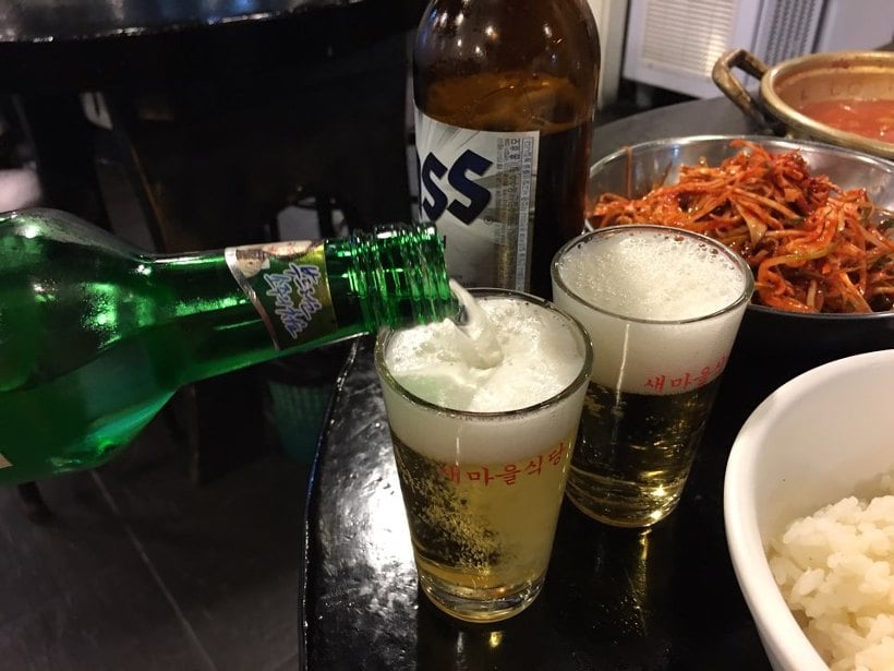 A somaek being poured