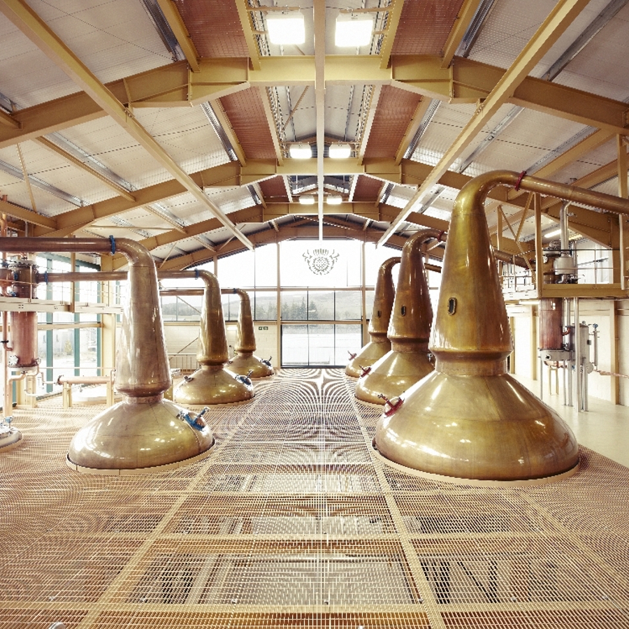 The still house at Glenlivet distillery in Speyside