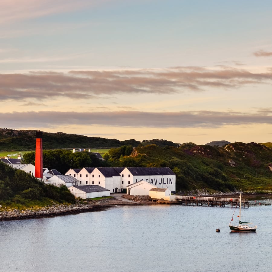 Lagavulin distillery, on the coast of Islay