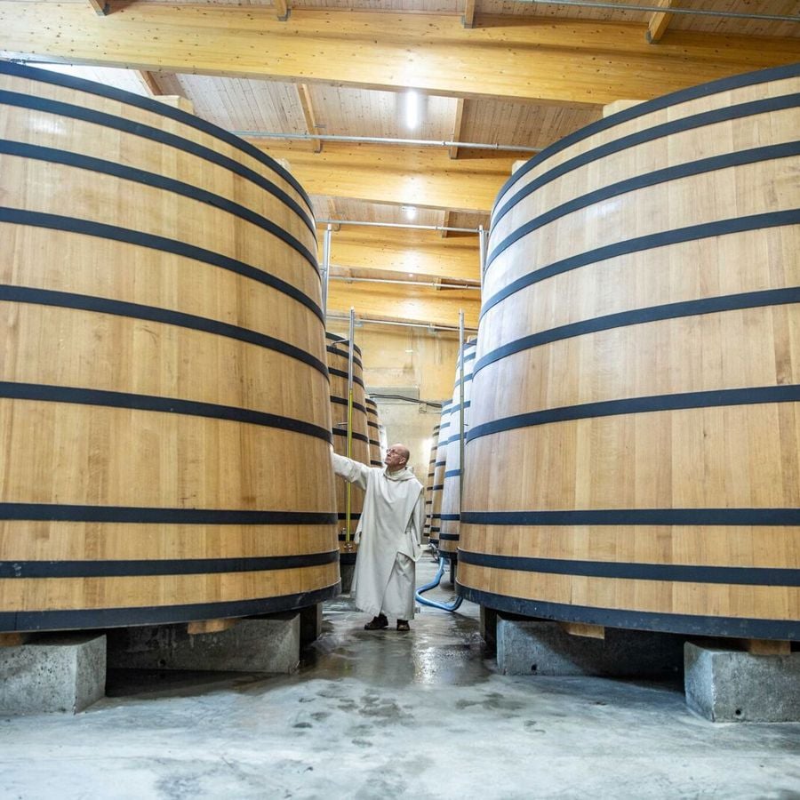 Oak vats at the Chartreuse distillery in Aiguenoire